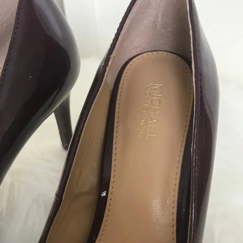 Michael Kors Burgundy Purple Leather Patent Heels - Picture 2 of 4